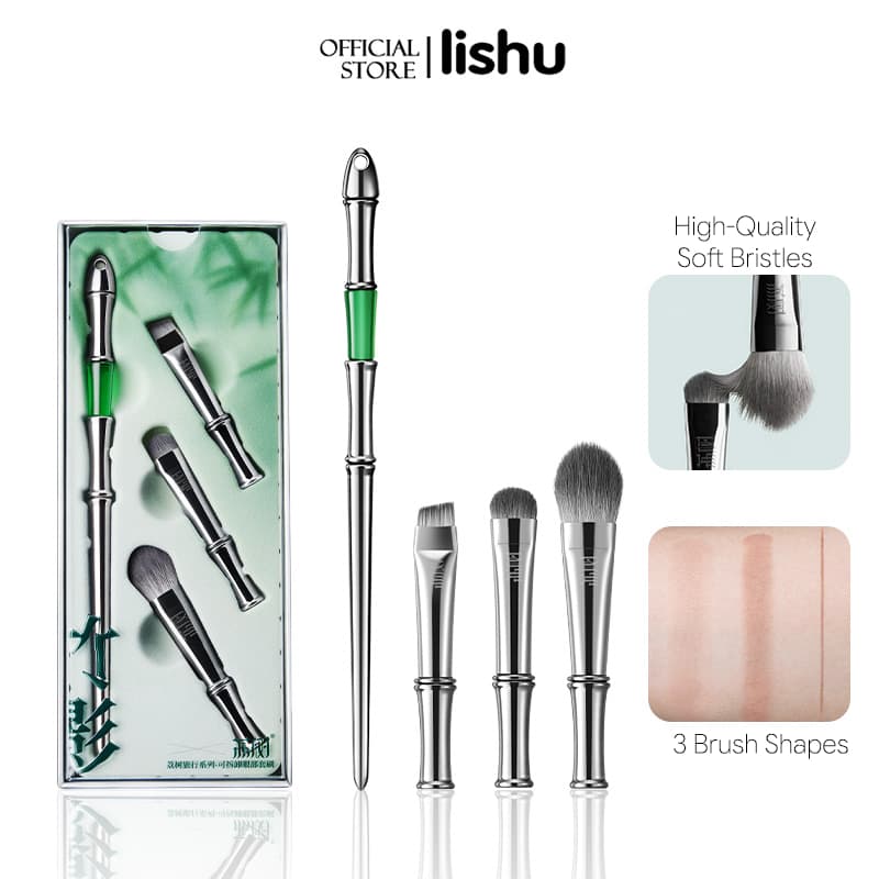 Lishu แปรงคอนซีลเลอร์แปรงคอนซีลเลอร์สามหัว แปรงคอนซีลเลอร์สามสี แปรงคอนซีลเลอร์เข้าชุด