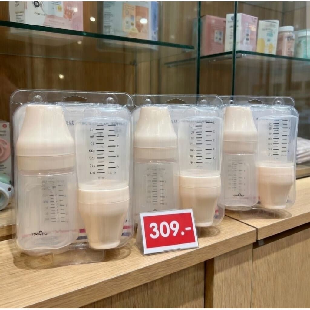 ขวดนมสีขาว Spectra ของแท้ มาพร้อมแพคเกจ 1 คู่