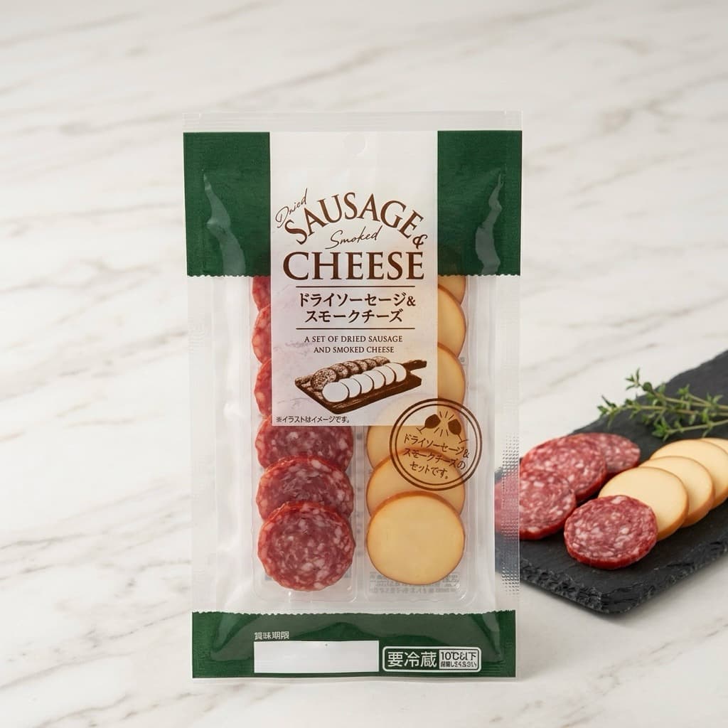 พร้อมส่งในไทย 🧀 SAUSAGE AND SMOKED CHEESE ทานเล่นหรือทานคู่สลัดก็ฟินสุดๆ ชีสกับไส้กรอกผ่านการsmoke แล้ว