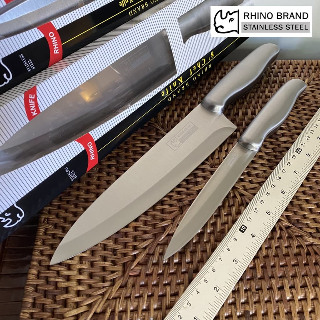 RHINO BRAND No.8801 มีดเชฟทำครัว คมทนทาน จับถนัดมือ สแตนเลสทั้งตัว