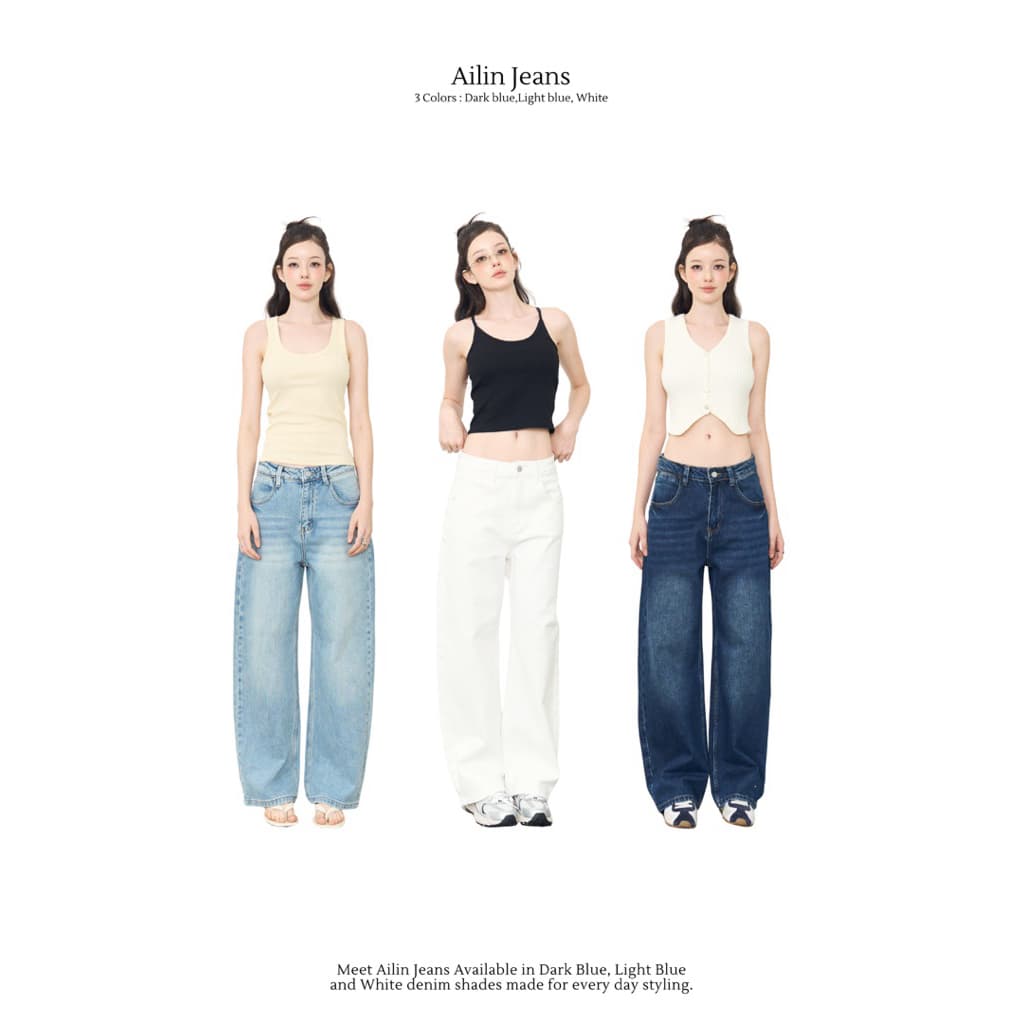 Bave official - Ailin jeans กางเกงยีนส์กระบอก