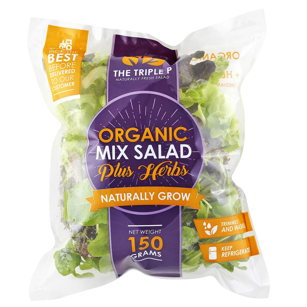 [2210054] Pf Organic Herb Mixed Salad Pack ผักสลัดผสมสมุนไพรออร์แกนิก (แพ็ก) 150g